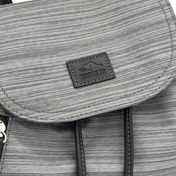 Roots 73 Ladies Gray Mini Backpack Bag Style R4820N Black Shoulder Straps - Picture 8 of 16